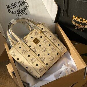 New mcm crossbody bag beige